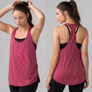 Lululemon 105 Singlet Heathered Cranberry Tank Top Size 6
